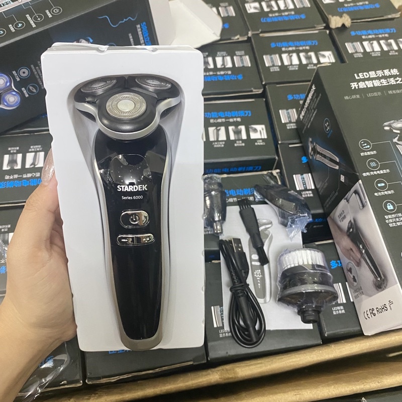 ( HÀNG CÓ SẴN ) Máy Cạo Râu Cao Cấp Điện Đa Năng 4D Tỉa Lông Mũi, Cắt Tóc, Massage Mặt Chỉnh Nhanh Chậm Chống Nước.