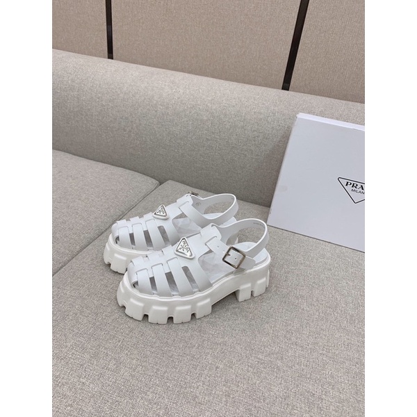 Sandal bít mũi nhiều màu thương hiệu Prada cao cấp đế dày 5.5cm