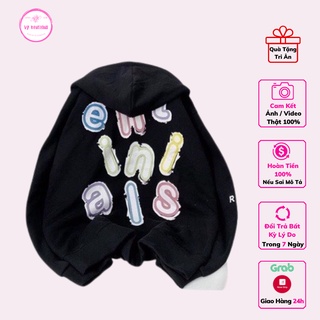 Áo Khoác Nữ, Áo Khoác Nỉ Bảng Chữ Cái Logo Có Mũ