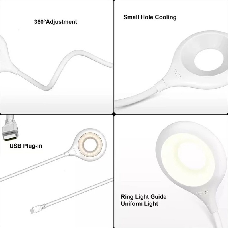 Đèn LED Đọc Sách 3 Màu USB Siêu Sáng Có Thể Uốn Cong + Ổ Cắm Linh Hoạt Tiết Kiệm Năng Lượng Bảo Vệ Mắt