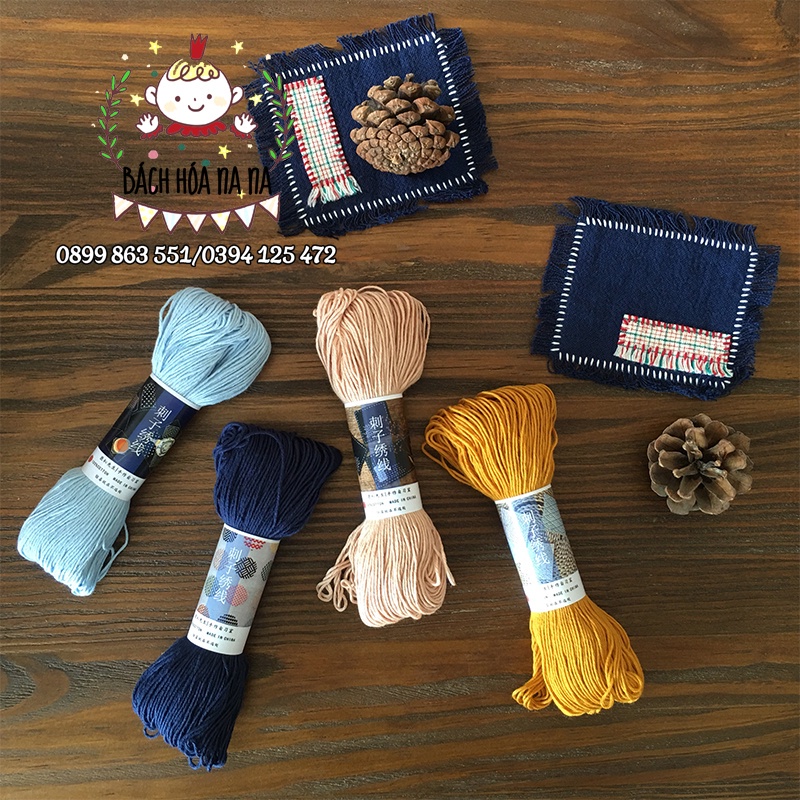 Chỉ Thêu SỢI BÔNG NHẬT BẢN Bó gồm 40 sợi /120 cm Thêu tay trang trí, CHỈ CAO CẤP Bách hóa Na na Handmade DIY Shop