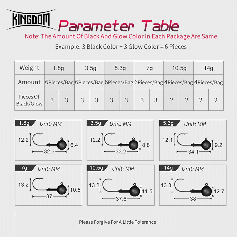 Mồi câu cá giả Kingdom model 3020 đầu tròn móc sắc bén màu phát sáng 3.5g / 5.3g / 7g / 10.5g / 14g chuyên câu cá biển
