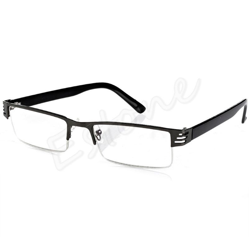 Mắt kính đọc sách unisex gọng kim loại nửa viền