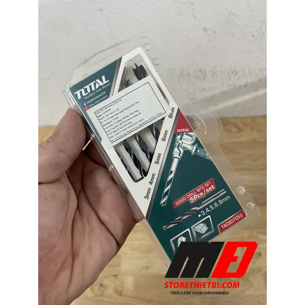 TACSD7055 Bộ mũi khoan gỗ 5 chi tiết TOTAL