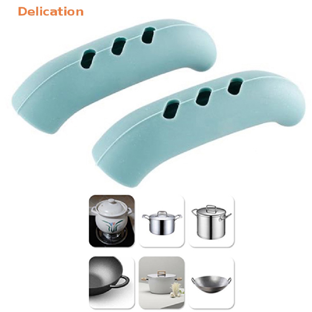 1 Cặp Bọc Tay Cầm Nồi Bằng Silicone Cách Nhiệt Tiện Dụng