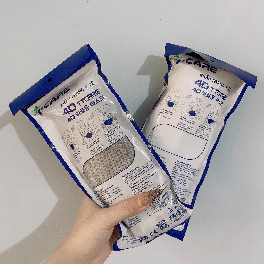 Khẩu trang y tế 4D gói 10 cái TT Care