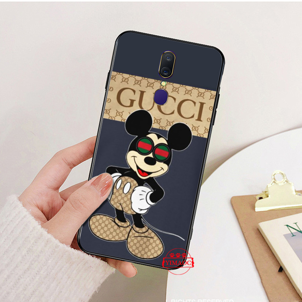 GUCCI Ốp Lưng Điện Thoại Phối Hình Chuột Mickey Dành Cho Oppo A3S A5 2018 A37 Neo 9 A39 A57 A5S A7 A59 F1S A77 F3 A83 A1 F5 A73 F F9 Pro 51f