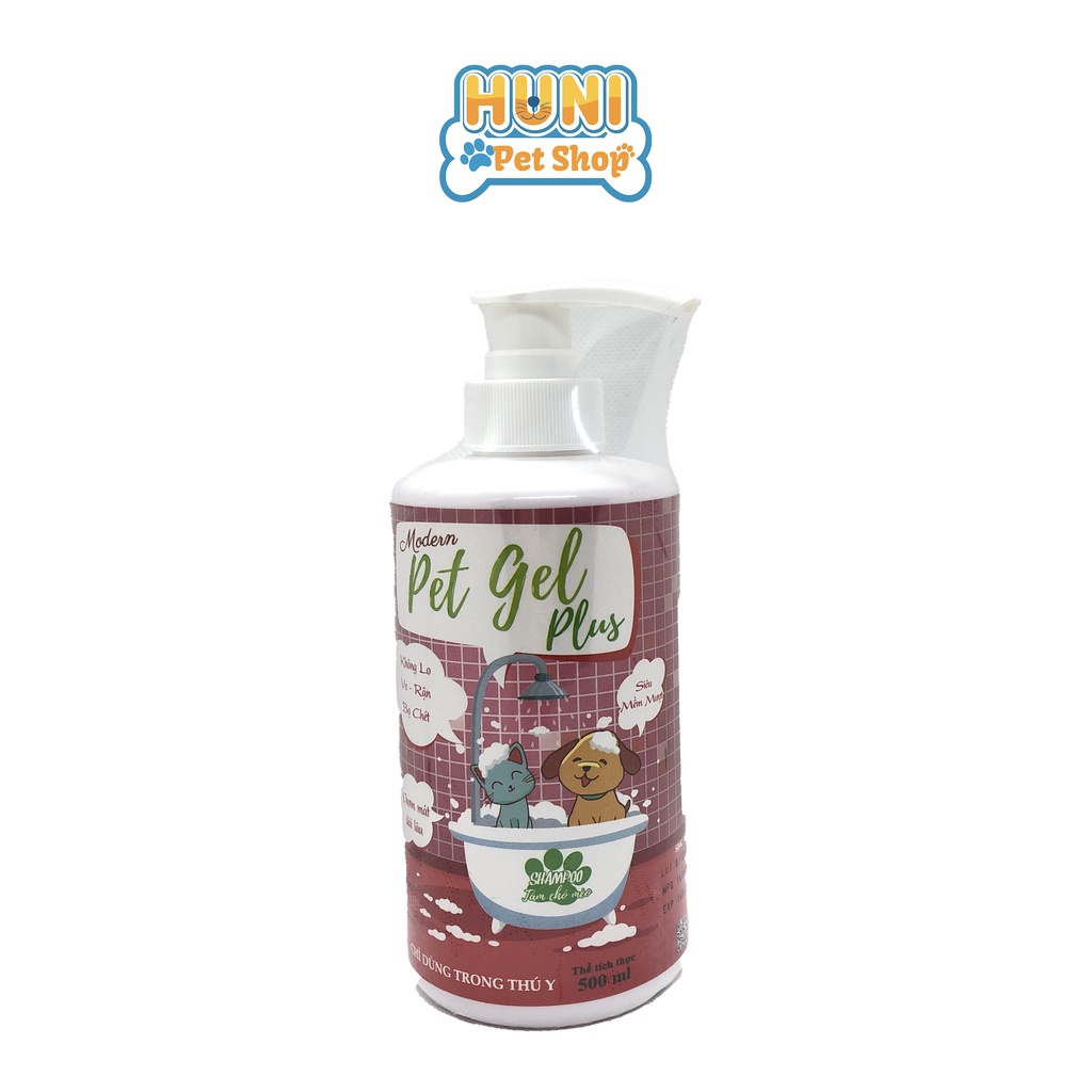 Sữa tắm trị ve chó mèo Pet gel sữa tắm cho chó siêu thơm, mượt lông chai 500ml - Huni Petshop