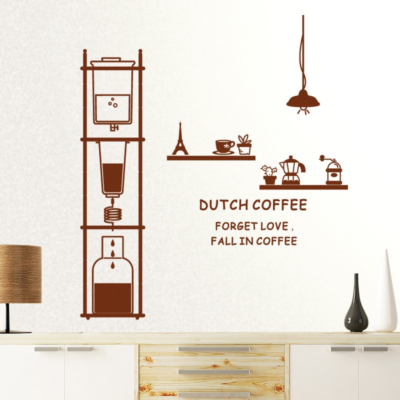 Đề Can Vinyl Nghệ Thuật Dán Tường / Kính Quán Cà Phê / Trà Sữa Trang Trí Quán Cà Phê 1009