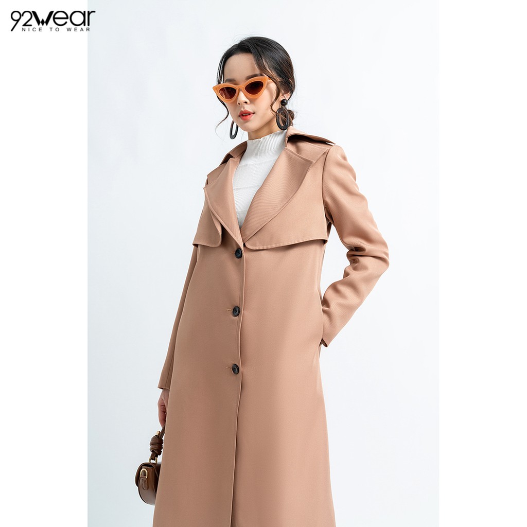 Áo khoác măng tô nữ cổ bẻ 2 tà KOW0658 - 9 | BigBuy360 - bigbuy360.vn