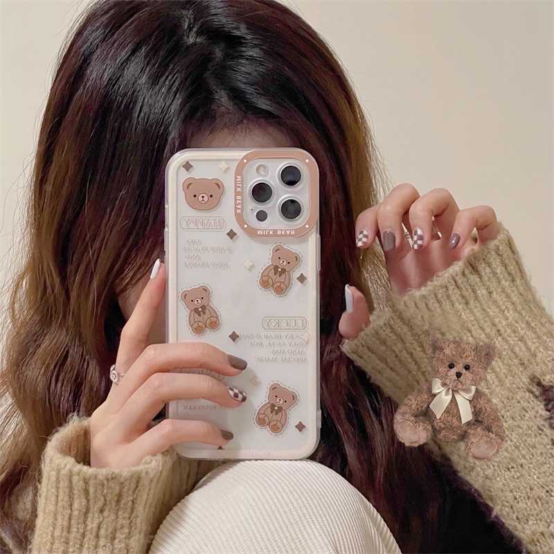 (SIÊU RẺ) Ốp lưng iphone gấu milk be viền trắng nâu cam 7plus/8/8plus/x/xr/xs/11/12/13/pro/max/plus/promax