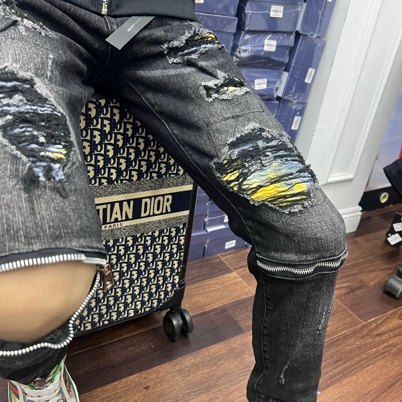 Quần Biker Vá Màu Khoá Gối