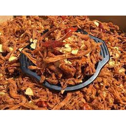 Khô heo, khô lợn cháy bơ tỏi 300g (cay vừa) đồ ăn vặt AVAGI vừa ngon vừa rẻ | BigBuy360 - bigbuy360.vn