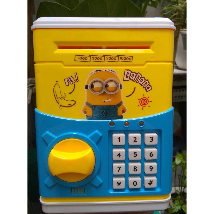 Két sắt mini hoạt hình cho bé - két điện tử ATM thông minh tiết kiệm tiền có mật mã 4 số