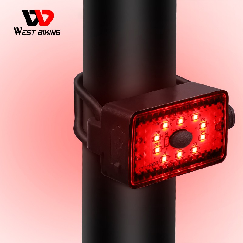 WEST BIKING Đèn LED Phanh Xe Thông Minh Chống Thấm Nước Kèm Sạc Tiện Dụng Dành Cho Xe Đạp