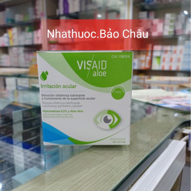 Nhỏ mắt VISAID ALOE hộp 30 tép dành cho mắt khô