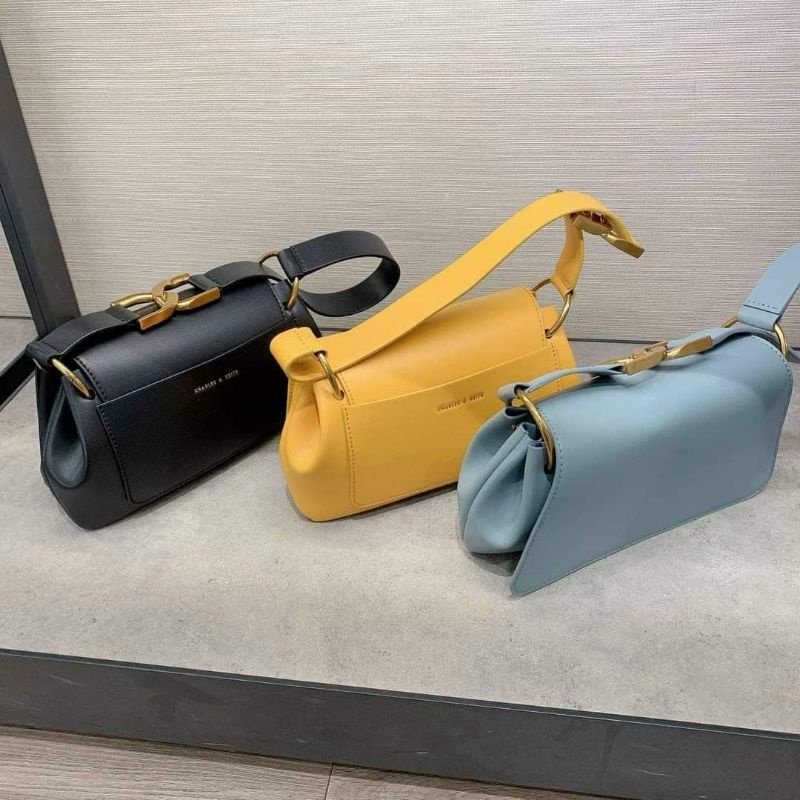 Túi CNK - CHARLES & KEITH BAG DA TRƠN, 2 dây đeo