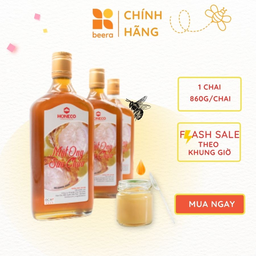 Mật Ong Nguyên Chất Pha Sữa Chúa Honeco Beera dùng cho cả nam và nữ (860g)