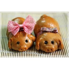 KHUÔN TRUNG THU GÕ 250 GRAM HÌNH MẸ CON NHÀ LỢN