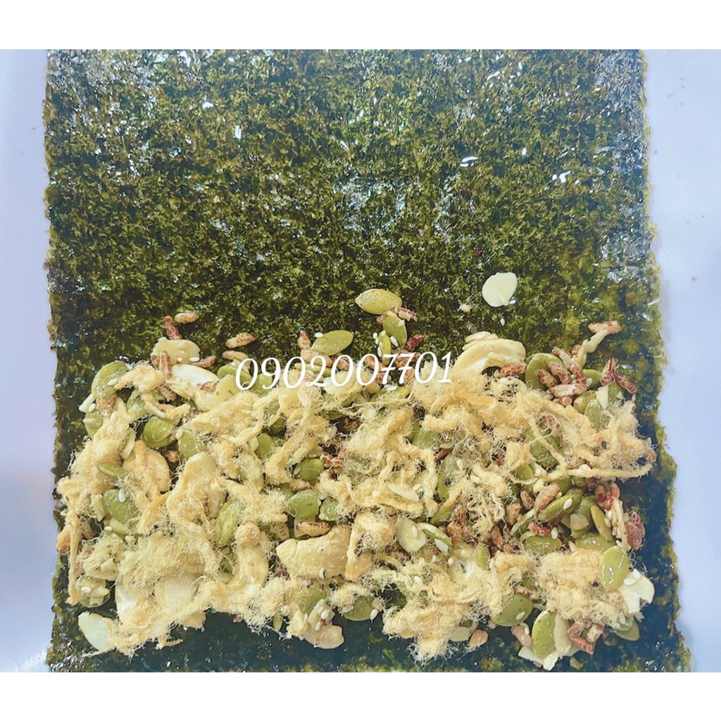 1 Kg Rong biển kẹp hạt dinh dưỡng chà bông  - rong biển sấy kẹp ngũ cốc thơm ngon- tốt cho sức khỏe