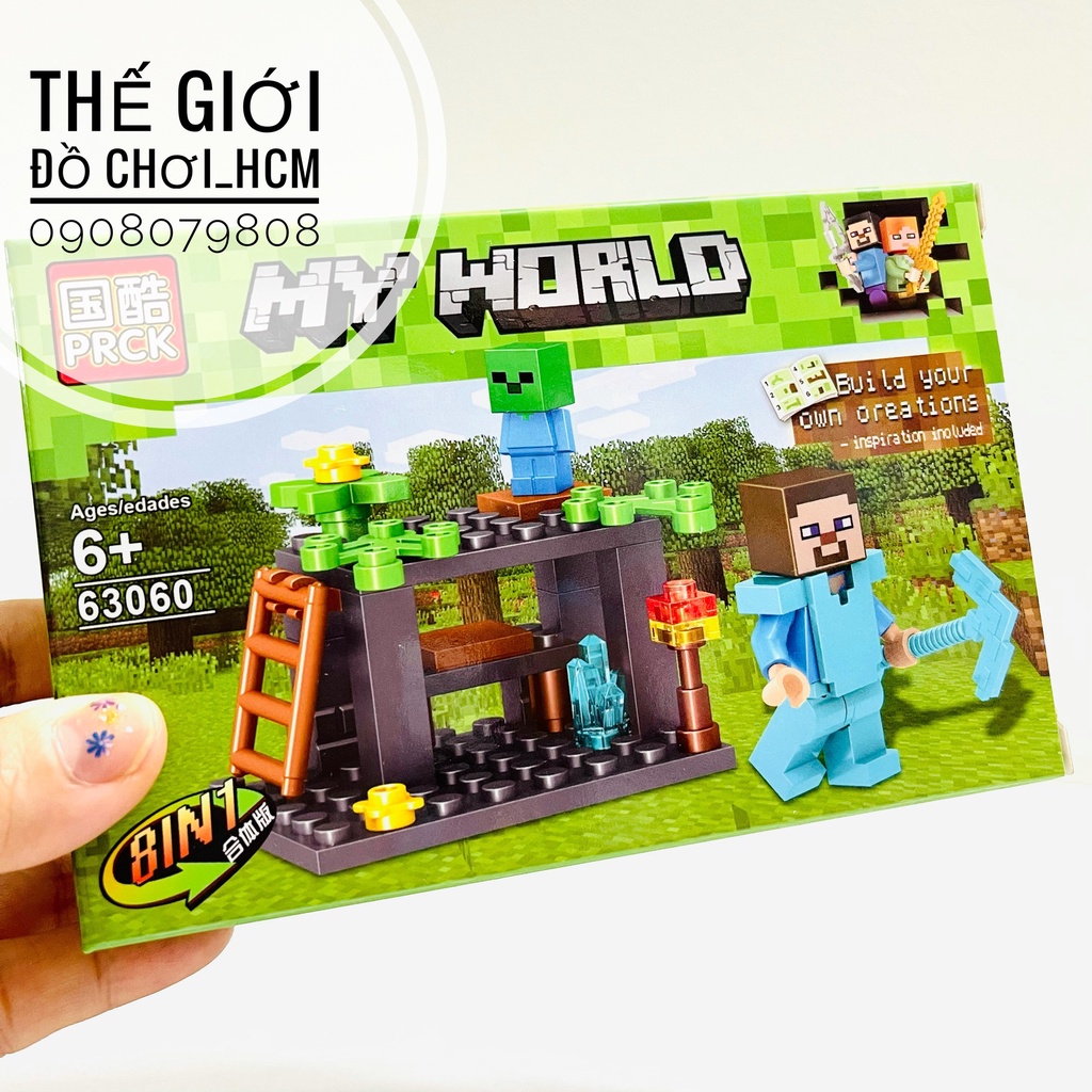 [NHIỀU MẪU] Hộp lego lắp ráp ghép hình nhân vật My Word/ Ninjutsu giúp bé sáng tạo, thông minh