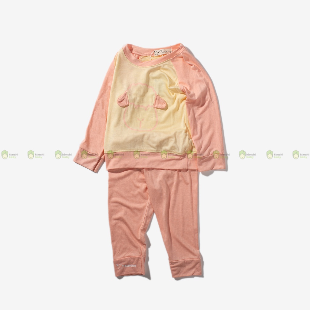 Bộ Dài Tay Bé Gái, Bé Trai KIMCHIBABY Vải Thun Lạnh Hoạ Tiết Cừu Non, Bộ Quần Áo Trẻ Em Thu Đông KWTD2205