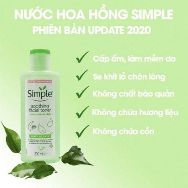 Nước Hoa Hồng Simple Kind to Skin Soothing Facial Toner 200ml | BigBuy360 - bigbuy360.vn
