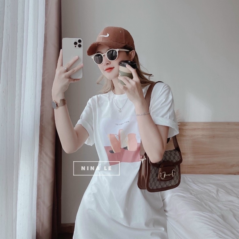 Váy thun dáng rộng in họa tiết xinh xắn cá tính dành cho nữ | BigBuy360 - bigbuy360.vn