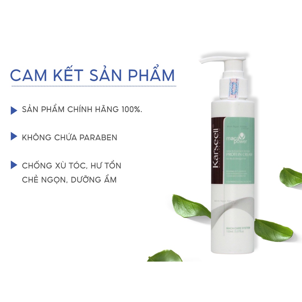 Kem xả khô KARSEELL Protein dưỡng tóc mềm mượt giữ lọn xoăn 150ml