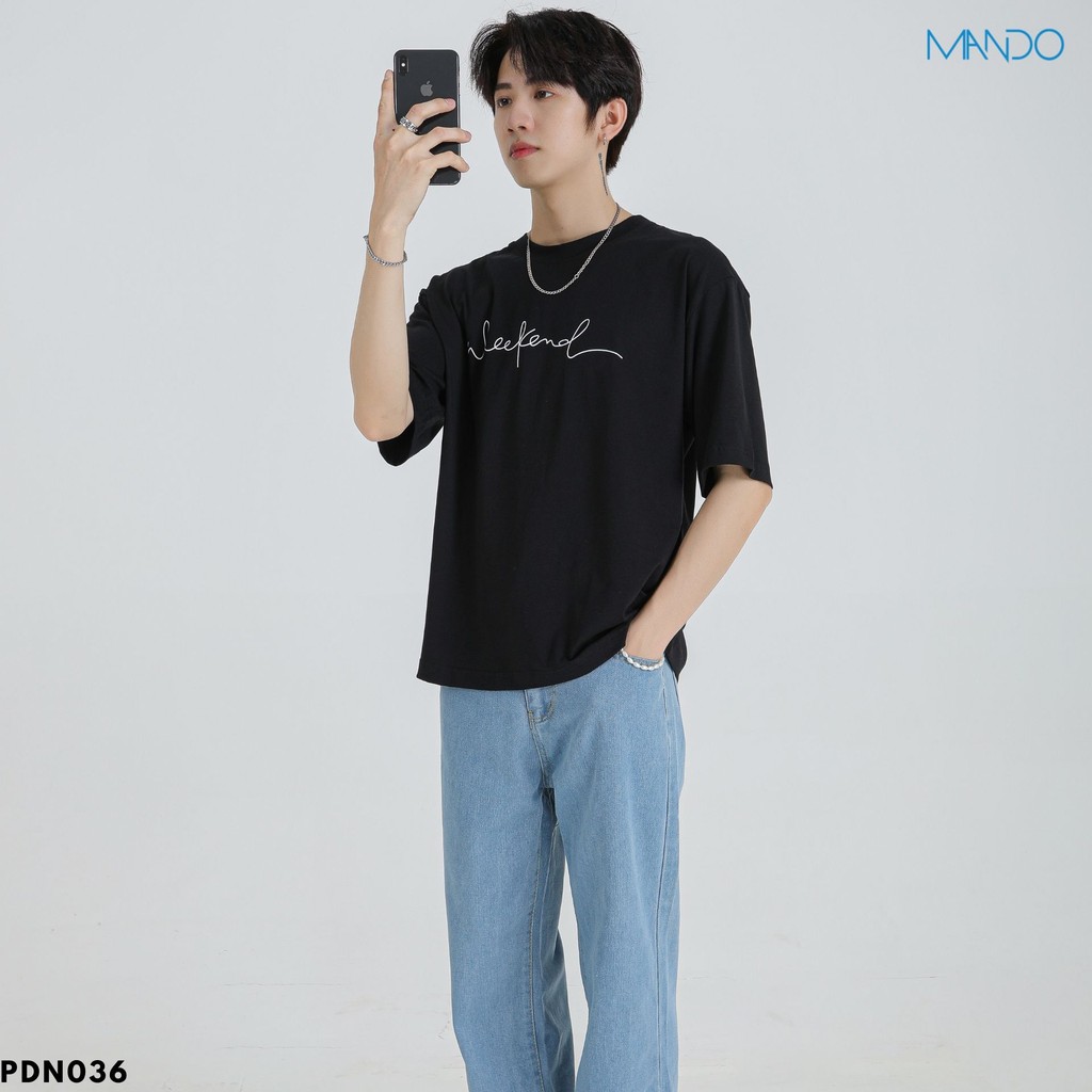 Áo Phông  Cổ Tròn Ngắn Tay In Chữ Phong Cách Hàn Quốc Thời Trang Nam MANDO -         PDN036 | BigBuy360 - bigbuy360.vn
