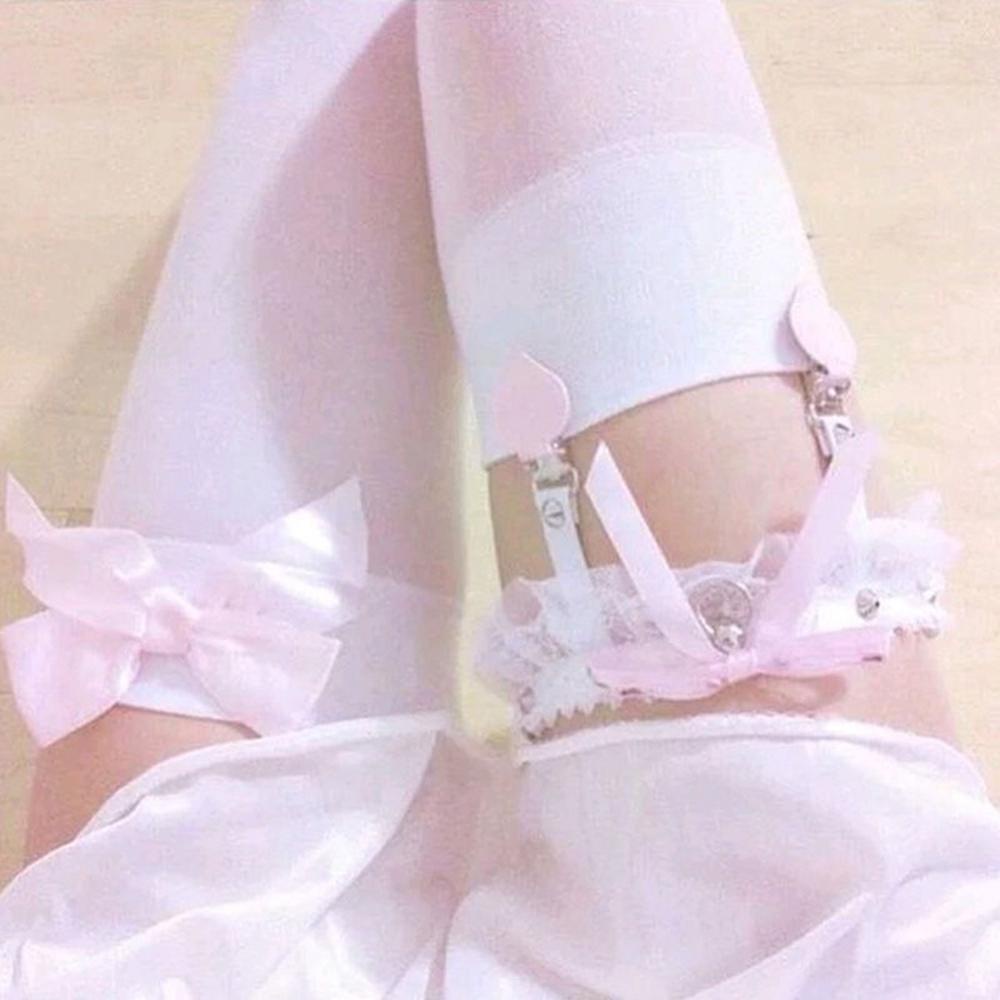 PRESTON Đai Nịt Bít Tất Phối Nơ Phong Cách Nhật Bản Ngọt Ngào Dành Cho Nữ