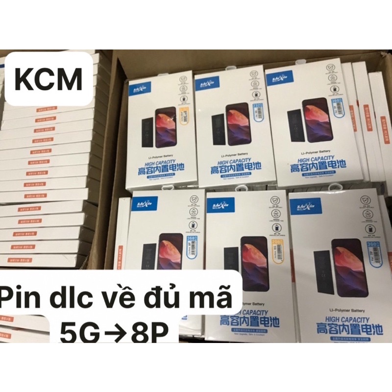 Pin dung lượng cao Iphone KCM chính hãng 5g,5s,6g,6s,6p,6sp,7g,7p,8g,8p