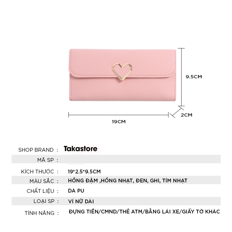 Ví nữ cầm tay đẹp dáng dài  giá rẻ thời trang cao cấp nhiều ngăn đựng tiền giá rẻ  TAKASTORE 104B