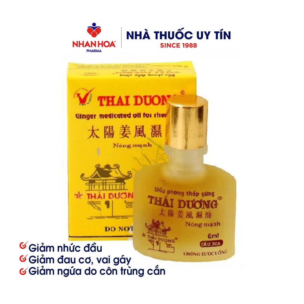 Dầu Xoa Bóp Gừng Thái Dương chai 6 ml - 24ml