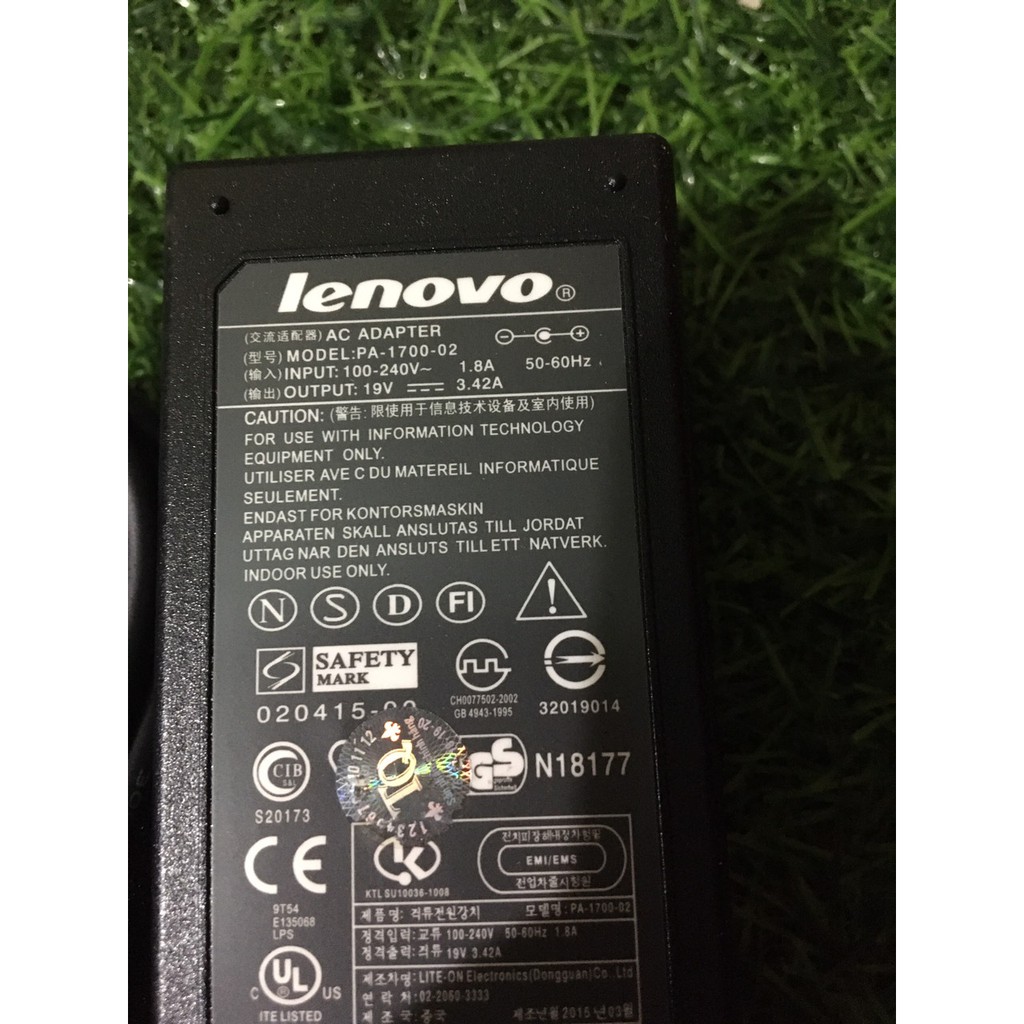 Sạc Laptop LENOVO 19V - 3.42A Sạc tốt 100%, tặng kèm dây