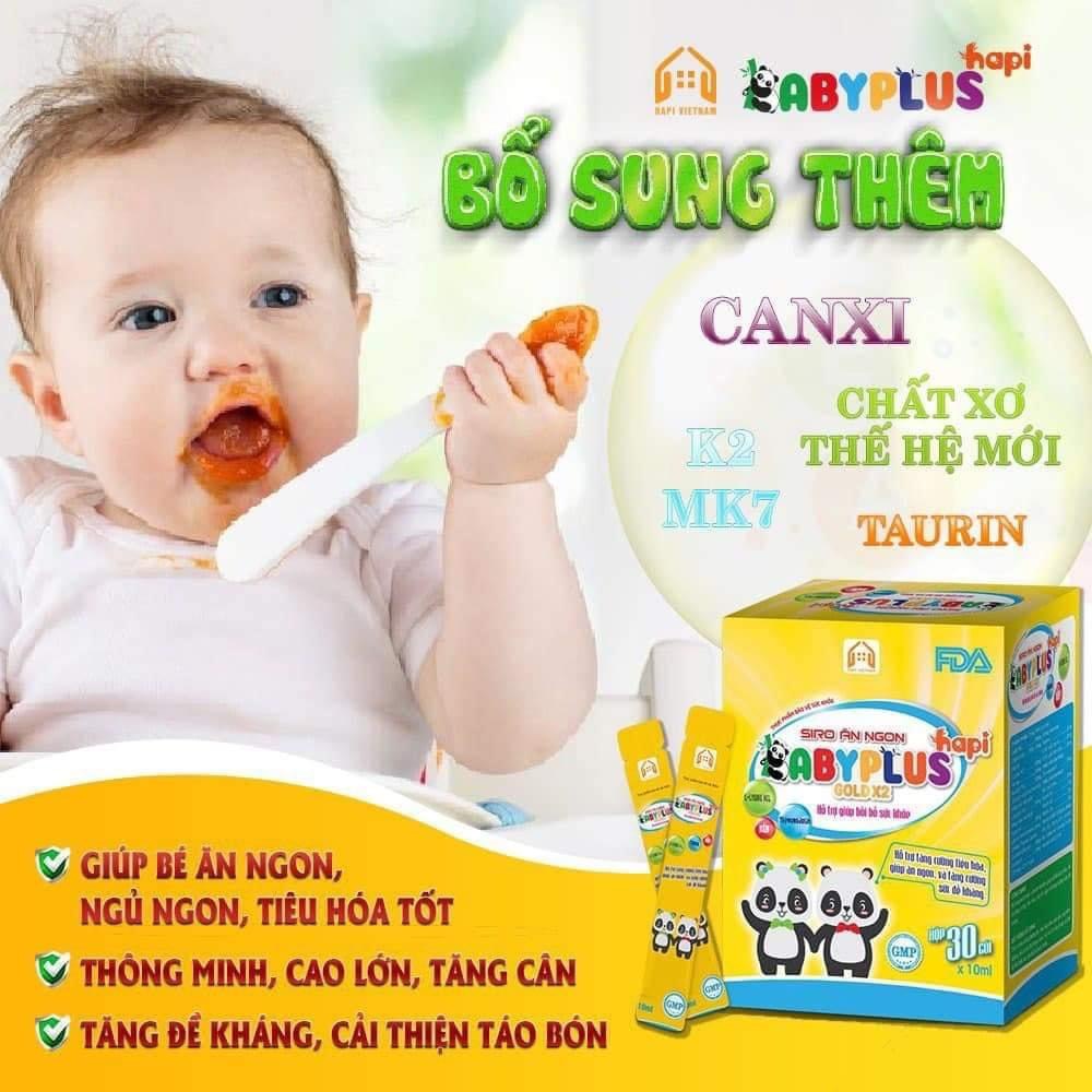 Siro Baby Plus[ Combo 5 hộp giá sỉ]- Siro ăn ngon giúp bé phát triển khỏe mạnh 1 hộp 30 gói x 10ml