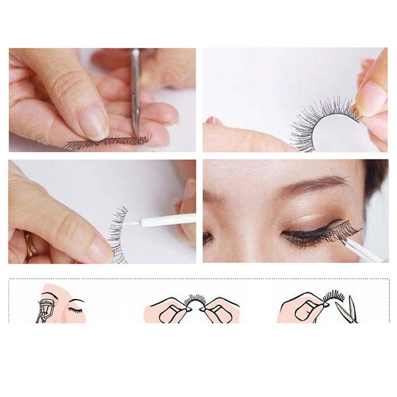 Set 10 Cặp Lông Mi Giả Handmade Dày Và Dài Mềm Mại Tự Nhiên