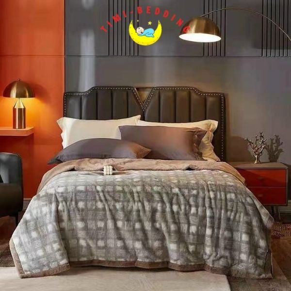 Chăn lông chồn họa tiết 4kg mềm mại, ấm áp kích thước 2x2,3m - Timibedding