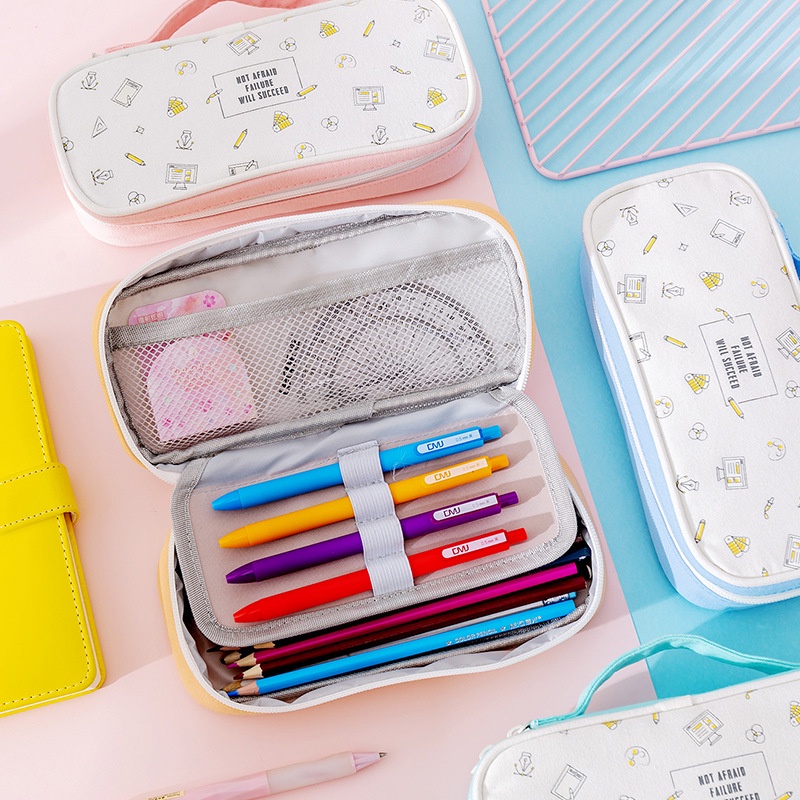 Stationery Bag New Creative Portable Large-capacity Pencil Case Fashion Multifunctional Net Celebrity Storage Elementary School Students