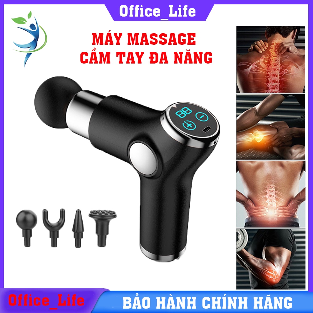 Súng massage toàn thân đa năng 4 đầu 32 cấp [Hàng Cao Cấp]