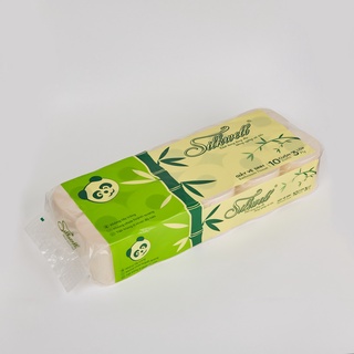 Giấy vệ sinh gấu trúc Silkwell 10 cuộn 3 lớp ,100% bột tre nhập khẩu
