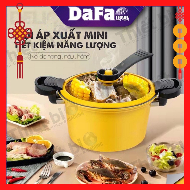 Nồi áp suất, Nồi hầm cháo, Kho cá đa năng mini totipotent pot 3.5L dùng cho mọi loại bếp từ, bếp gas, bếp hồng ngoại