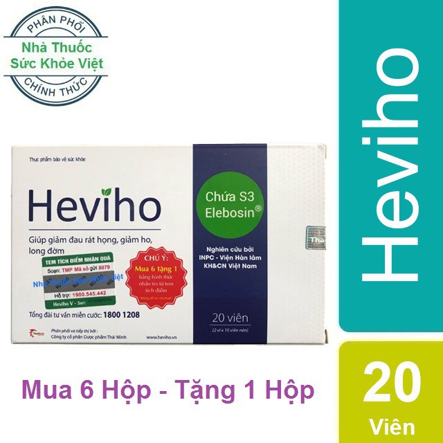 Chính Hãng : Viên uống Heviho - Hỗ trợ điều trị viêm đường hô hấp cấp và mãn tính (Hộp 20 viên)