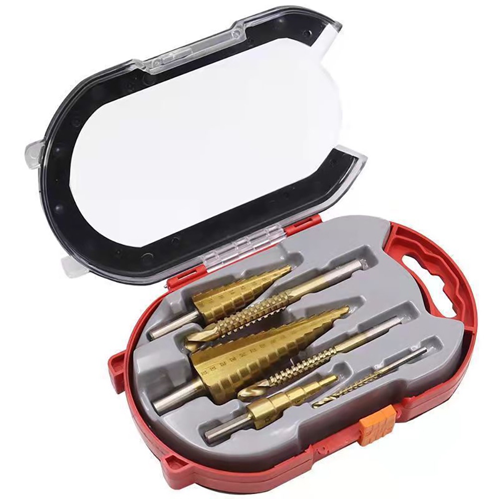 BERT 🇻🇳 | Bộ 6 Mũi khoan tháp từng bước phủ Titan 1/4 "Bước khoan Bit