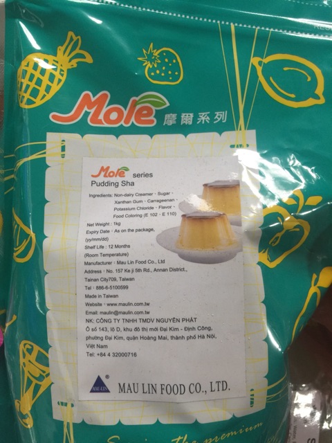 bột pudding /Flan Mole đài loan vị trứng