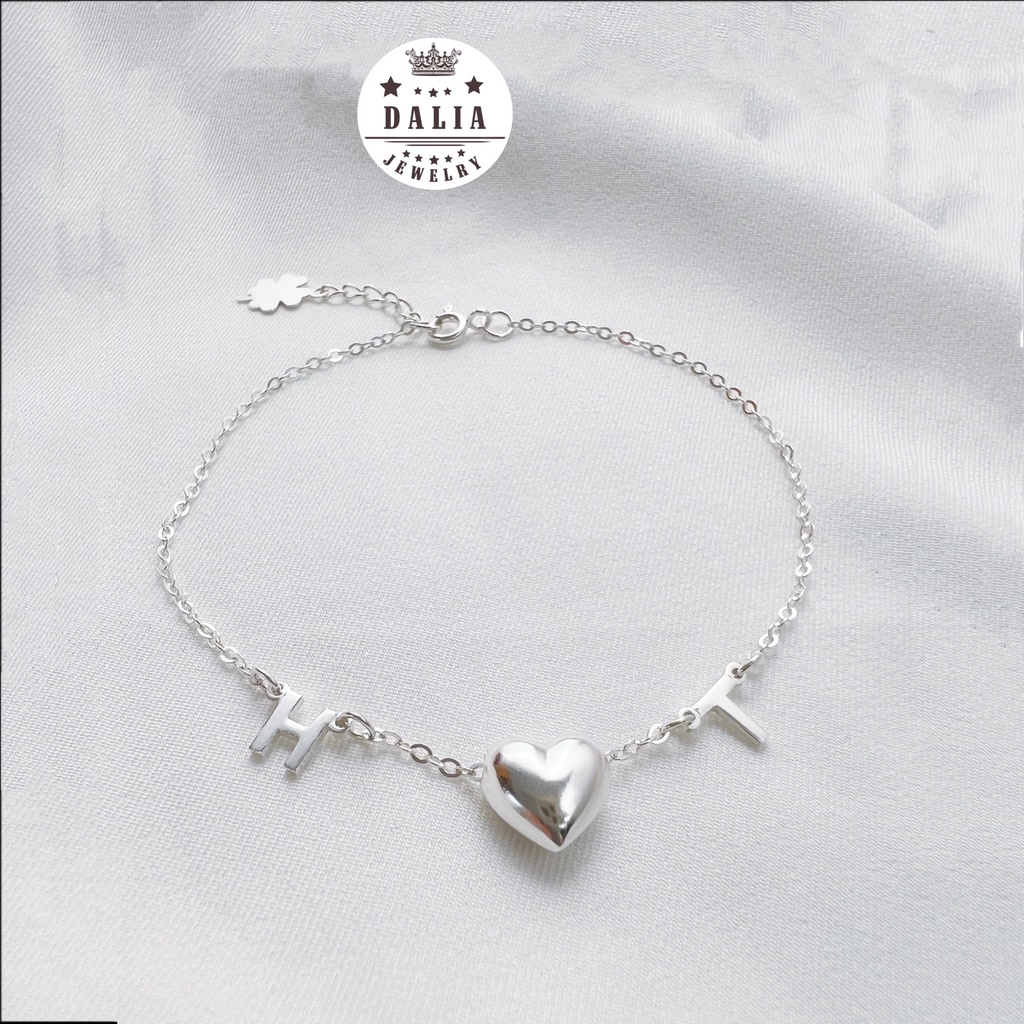 Lắc tay- lắc chân tình yêu Chanry bạc ta khắc chữ theo yêu cầu nhà DaLiA Jewelry thumbnail
