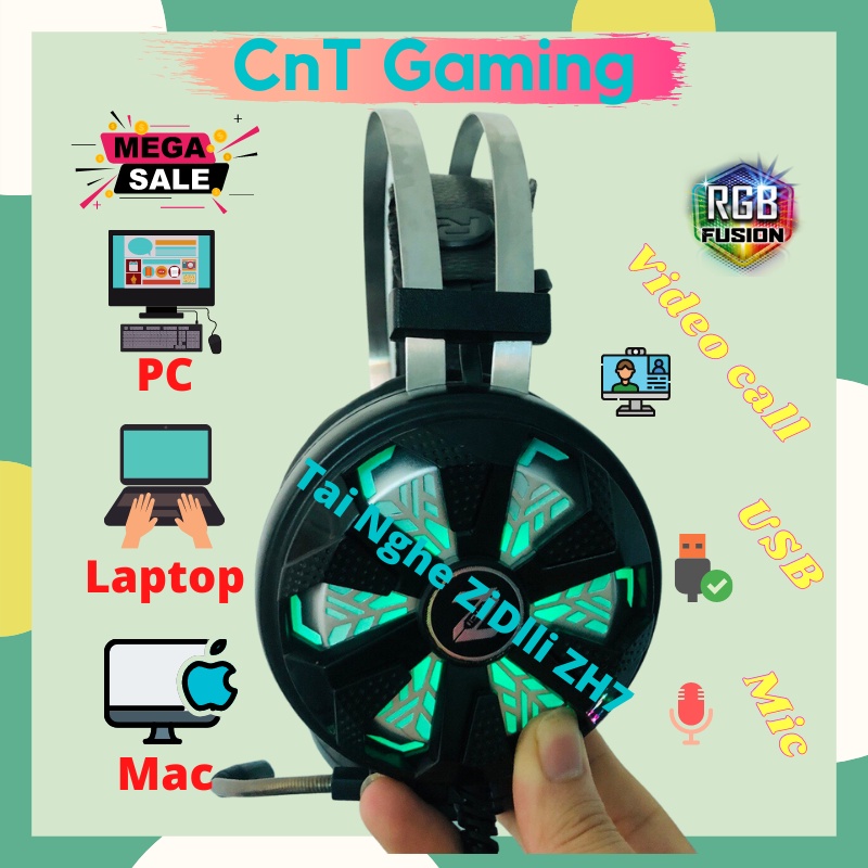 Tai Nghe Chính Hãng Zildli zh7 GL 7.1 Cũ Thanh lý  Âm Thanh Cực Ngầu Led 7 Màu Chất Lượng -Tai Nghe Game Thủ