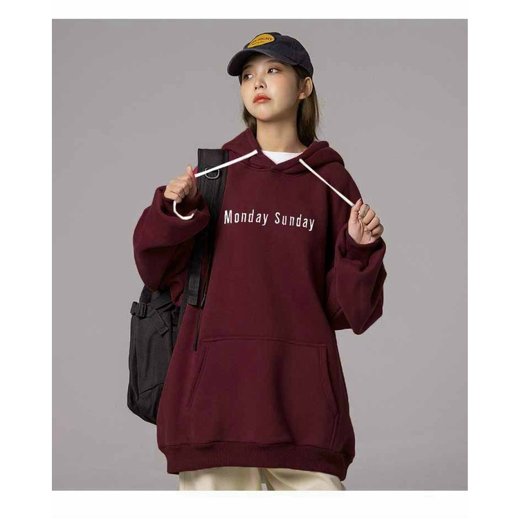 Áo Hoodie Form Nam Nữ MonDay Chất Nỉ Cotton Nón 2 Lớp