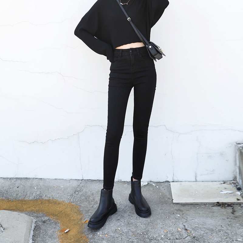 Quần kaki jean tregging nữ lưng cạp lưng cao ôm bó co giãn skinny chất đẹp không lộ dày dặn 014 J1 - Hàng nhập khẩu