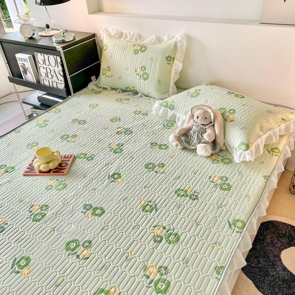 Chiếu Điều Hoà Cao Su Non Bo Chun Latex 6D Phối Voan Bèo Xinh Xắn - TCGMH